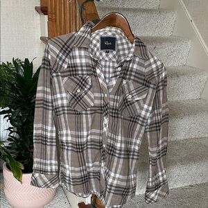 Rails Brown and White Plaid Flannel Shirt